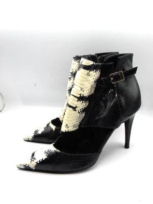 TAMARA MELLON Excess Black & Cream Exotic SNAKE Heels Pumps Size 38  $799 - Image 1 of 4
