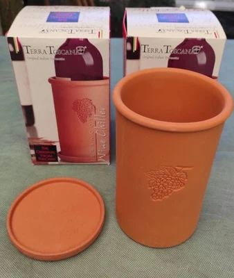 Fsnmjs - 2 X Terra Toscana Wine Cooler Cotto - Vintage - NOS - Italia - Immagine 1 di 3