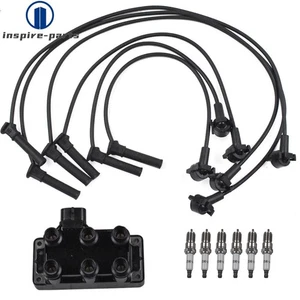 Ignition Coil & 6 Spark plug & 6 wire For Ford Explorer Sport Trac V6 4.0l FD480 - Picture 1 of 9