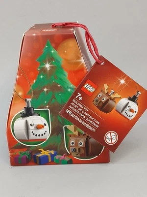 NEW LEGO Christmas Reindeer and Snowman Pair Ornaments Set - Image 1 of 4