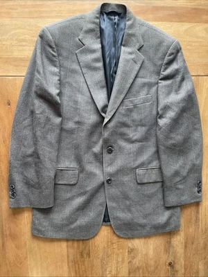 Brooks Brothers 真丝/羊毛灰色千鸟格西装外套男式 40S 码运动夹克外套 — 第 1/4 张图片