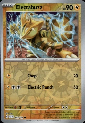 Electabuzz Reverse Holo Common SV05: Temporal Forces 053/162 NM - Image 1 of 2
