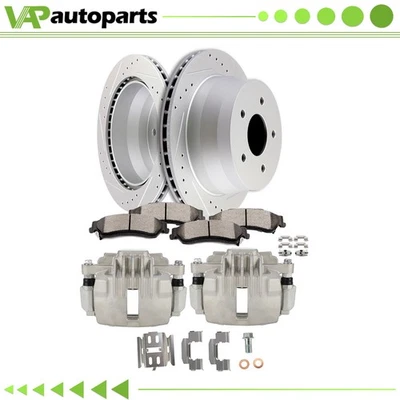 Rear Brake Calipers Rotors Ceramic Pads Diver + Passenger For 98-2005 GMC Jimmy - Image 1 of 4