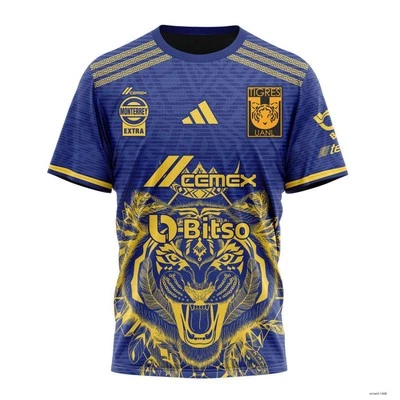 Camisa personalizada LIGA MX Tigres UANL 3D 2023 – 2024 visitante diseño azteca Foto 1 de 4