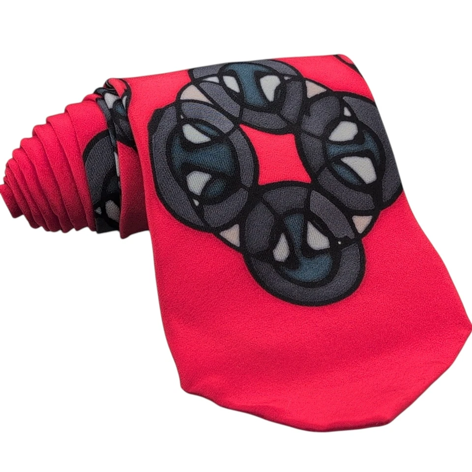 Corbata Robert Daskal pintada a mano 100 % seda abstracta Cynthia Doty EE. UU. 56x3,75 Foto 1 de 4