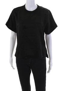 Simkhai Womens Crew Neck Short Sleeves Pullover Blouse Black Size Small - Picture 1 of 6