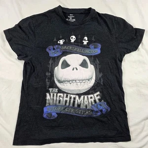 Disney Nightmare Before Christmas Jack Skellington Mens Large Black Shirt Holida - Picture 1 of 9