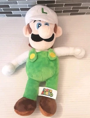 NINTENDO SUPER MARIO Fire Luigi SOMBRERO BLANCO GORRA 2012 Coleccionista 13" Peluche JUGUETE RARO Foto 1 de 4