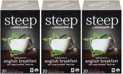 steep Organic English Breakfast Fair Trade 20 Count Box 20 (Pack of 3)  - Image 1 of 4