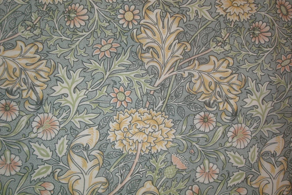 2.44 Yds William Morris Fabric Double Bough Dewkist Floral Upholstery 54"x 88" - Image 1 of 4