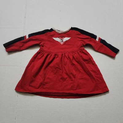 Tommy Hilfiger 6-12 个月红色长袖连衣裙女宝宝 — 第 1/4 张图片