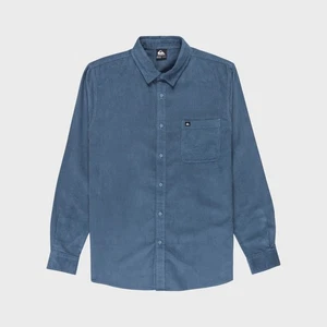 QUIKSILVER - Mens Smoke Trail Cord Long Sleeve Shirt - China Blue - Picture 1 of 6