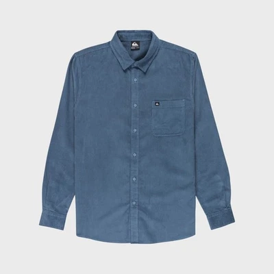 QUIKSILVER - Mens Smoke Trail Cord Long Sleeve Shirt - China Blue - Image 1 of 4