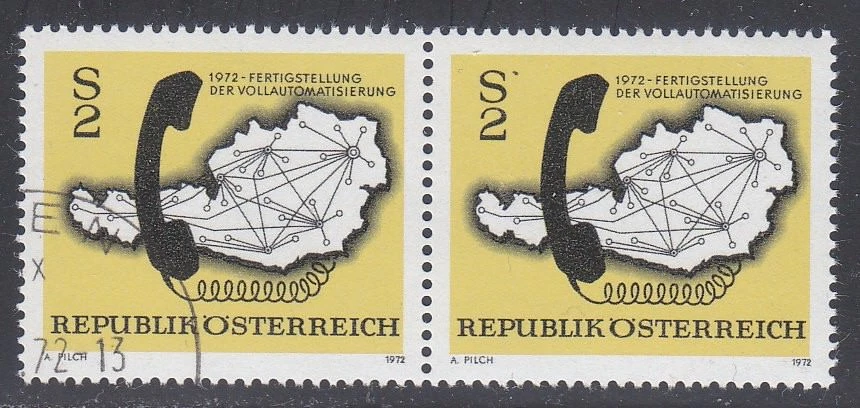 Austria 1972 MNH & CTO NH Mi 1409 Sc 937 Map of Austrian Telephone System - Image 1 of 1