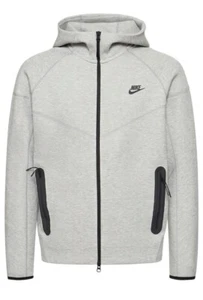 Men Nike Tech Fleece Full-Zip Windrunner Hoodie Size M Heather Grey FB7921 063 - Picture 1 of 24