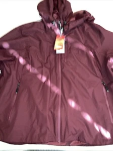 Men’s 33,000ft Packable Rain Jacket Lightweight W/ Hood Burgundy Size  XXXL - Picture 1 of 19