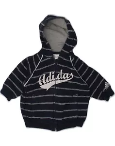 Adidas Baby Mädchen grafischer Reißverschluss Hoodie Pullover 0-3 Monate marineblau gestreift AQ03 - Bild 1 von 3