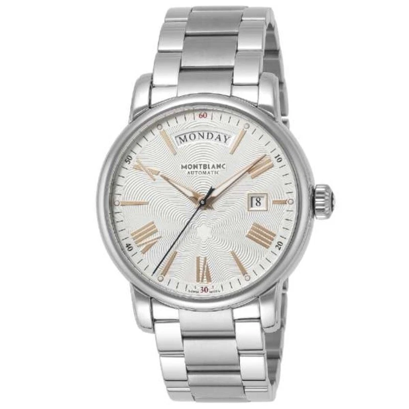 Man Watch Montblanc 4810 Day Date Stainless Steel Automatic Red Gold 114854
