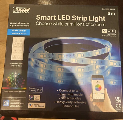 Feit Wireless Smart Colour LED Strip Light with Remote Control Tape Light - Image 1 of 2