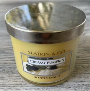 Bath & Body Works Slatkin & Co Creamy Pumpkin kleine Kerze im Ruhestand 4 Oz. neu - Bild 1 von 4