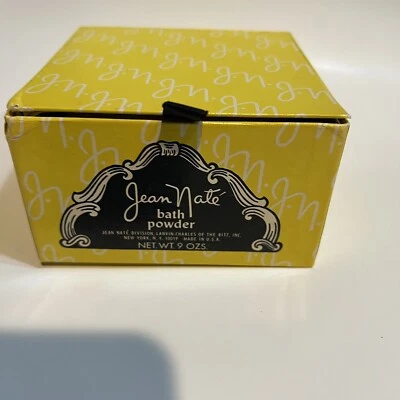 Polvo de baño perfumado vintage Jean Nate soplo caja amarilla 9 oz hecho en EE. UU. ¡NUEVO EN CAJA! Foto 1 de 4