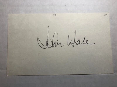 Los Angeles Dodgers Doug John Hale 1974 World Series Autographed 3x5 Index Card  - Image 1 of 2