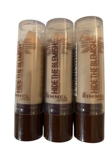 Pack of 3- Rimmel London Hide The Blemish Concealer Stick - 001 Ivory - Picture 1 of 5