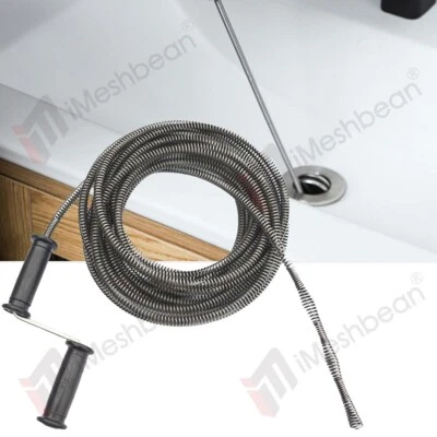 IMESHBEAN 50' Drain Auger Plumbing Snake Clog Cable 1/2" Sewer Pipe Cleaner Durable Handle