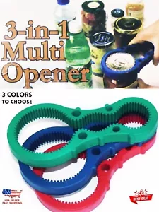 1 PIEZA ABRIDOR DE TAPA FÁCIL DE FRASCO/BOTELLA DE GOMA ANTIDESLIZANTE MULTITAMAÑO 3 COLORES OPCIÓN - Imagen 1 de 5