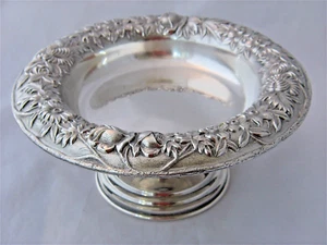 Kirk Sterling Floral Repousse Compote Footed Bowl - Picture 1 of 7