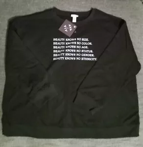 New Black  womens sweat shirt with print 2xl - Picture 1 of 3