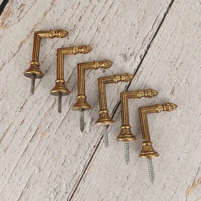 2x Anciens petits crochets en bronze pour rideaux & embrasses style Art Nouveau - Photo 1/4