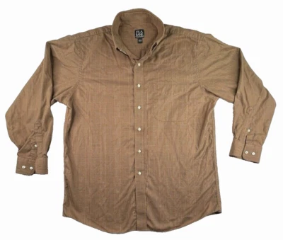 Camisa informal Jos A Bank con botones para hombre grande marrón negro azul a cuadros algodón Foto 1 de 4