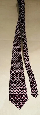 Corbata Vera Bradley para hombre Baekgaard 100 % seda negra/rosa 58" nueva sin etiquetas Foto 1 de 4