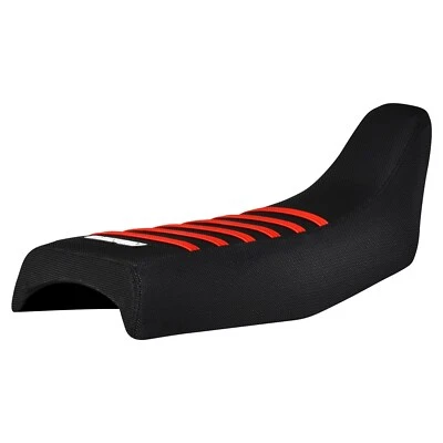 Funda de asiento Honda XR 200 R 1984-2002 todo negro/rojo brillante costilla #340 logotipo Foto 1 de 4