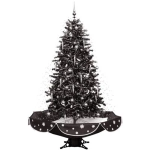 75 zoll Künstlicher Weihnachtsbaum mit Musik schwarz Schirmfuß mit Schneefunktion - Bild 1 von 7