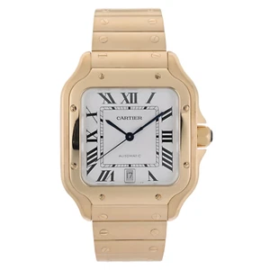 Cartier Santos Large WGSA0029 Automatic 18k Yellow Gold Watch + Box & Papers - Picture 1 of 16