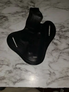 ADIRONDACK LEATHER” PANCAKE HOLSTER Black OWB Thumb Break RH US - Picture 1 of 4