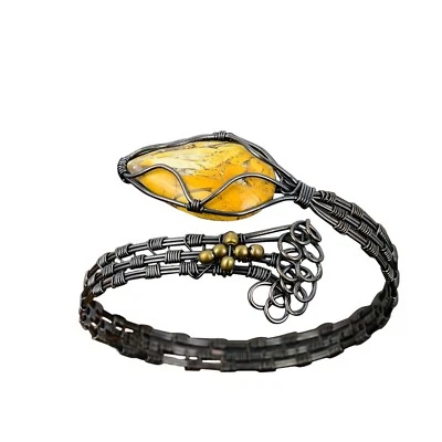 Mothers day Deal Copper Natural Brecciated Mookaite Christening Bangle Jewelry - Image 1 of 4