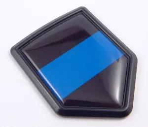 Police thin blue line flag Black Shield Car bike Decal crest Emblem 3D sticker - Foto 1 di 4