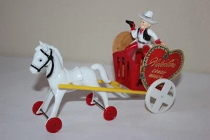 Vintage Rosen Rosbro Candy Container Valentines Candy Wagon Cowboy Horse Cart - Picture 1 of 19