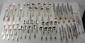 61 Pc. Vintage International Silverplate flatware (EDGEBROOK) Pattern Serves 8 - Picture 1 of 18