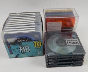 Sony & Memorex MD 74 Mini Discs Lot of 20 Used Color Collection w/ Cases &Labels - Picture 1 of 4