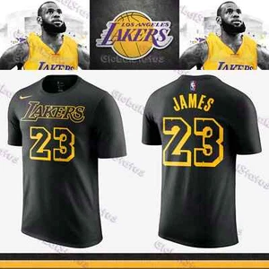 NIKE NBA LOS ANGELES LAKER LEBRON #23 DRI FIT BLACK SHIRT SMALL (00037865X LK5) - Picture 1 of 12