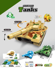 Kid's Simulation Military Tank Cars With Sounds And Lights Plastic Mini Vehicles - Picture 1 of 1