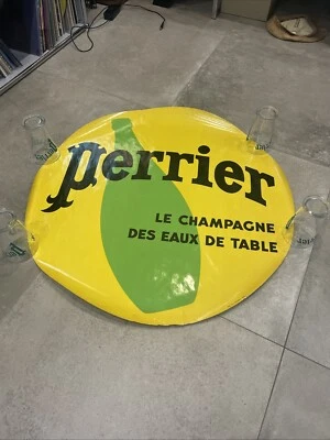 Affiche ronde Originale PERRIER "le champagne des eaux de table" - diam 78 cm - Photo 1/4