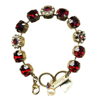 Mariana Bracelet Luxurious Pearl Mineral & Garnet Austrian Crystals My Treasu... - Image 1 of 3