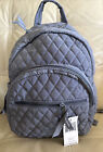 New Vera Bradley Essential Compact Small Backpack microfiber Carbon Gray $145