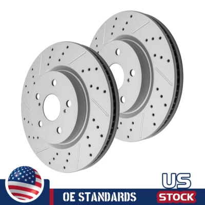Front Disc Brake Rotors Pair Kit For Toyota RAV4 Camry Lexus ES350 2019 - 2023 - Image 1 of 4