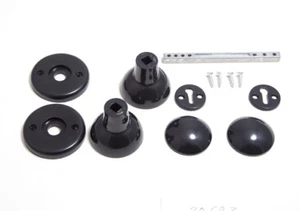 Einsteckrand Türknauf Set schwarz komplett mit allen Befestigungen 25 Stück Set - Bild 1 von 1
